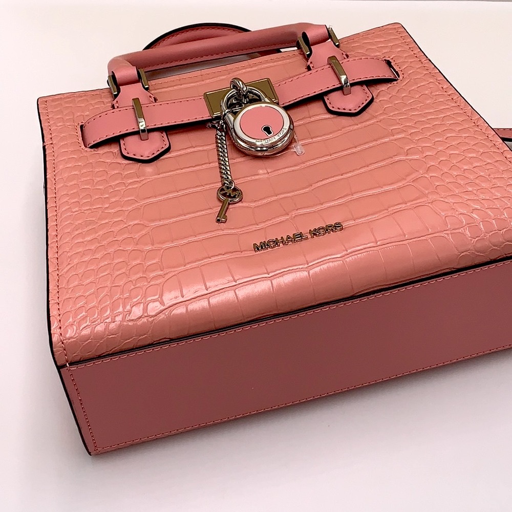 MICHAEL KORS
Hamilton Small Crocodile Embossed Faux 
Satchel
Color:PRIMROSE - Picture 14 of 15